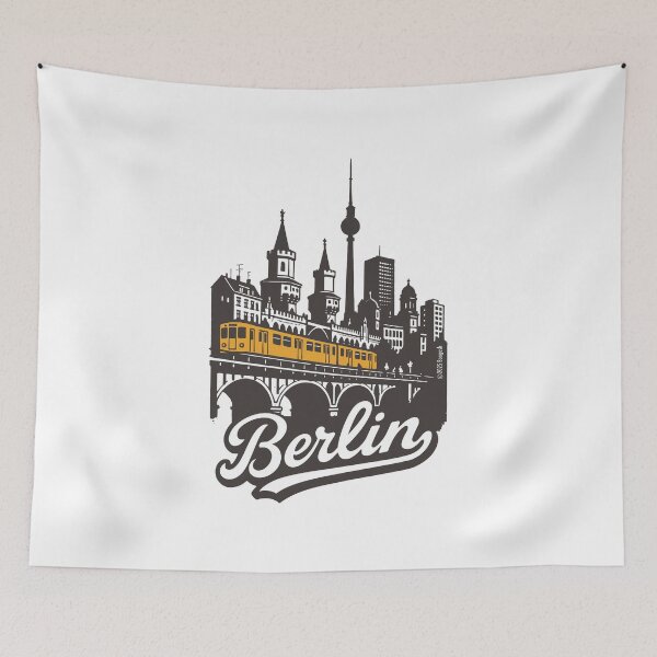 Item preview, Berlin Skyline with Oberbaum Bridge designed and sold by Boogosh.