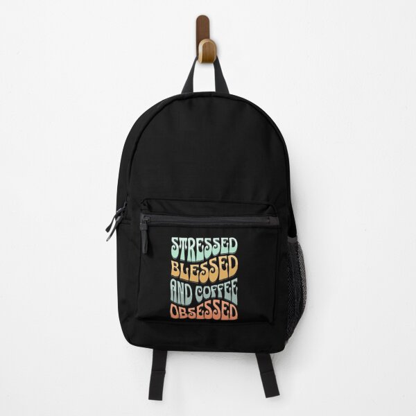 Item preview, Stressed Blessed and Coffee Obsessed T-Shirt – Funny Coffee Lover Tee designed and sold by FatyFD.