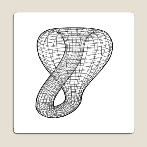 A two-dimensional representation of the Klein bottle immersed in three-dimensional space, #TwoDimensional, #representation, #KleinBottle, #immersed, #ThreeDimensional, #space Magnet
