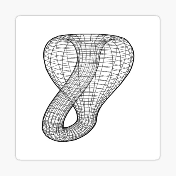A two-dimensional representation of the Klein bottle immersed in three-dimensional space, #TwoDimensional, #representation, #KleinBottle, #immersed, #ThreeDimensional, #space Sticker