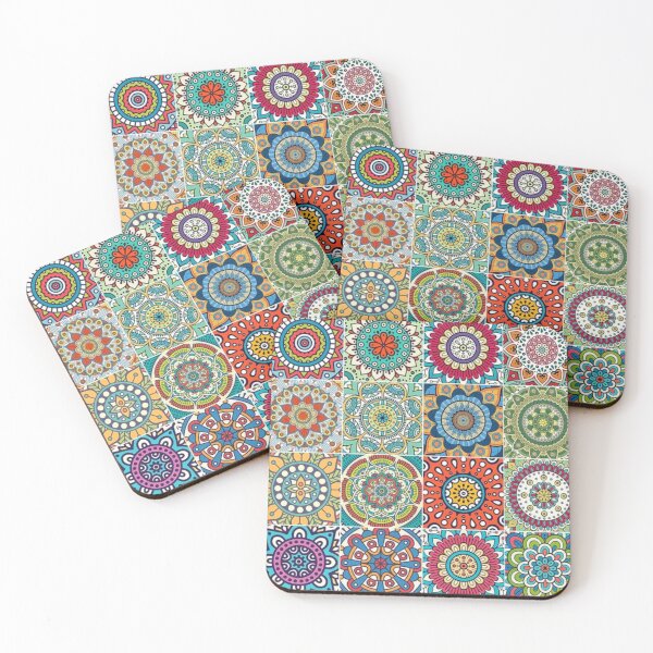 Item preview, Colorful Tile MedallionTextile/Wallpaper Print - Vintage designed and sold by CMooreWorx.