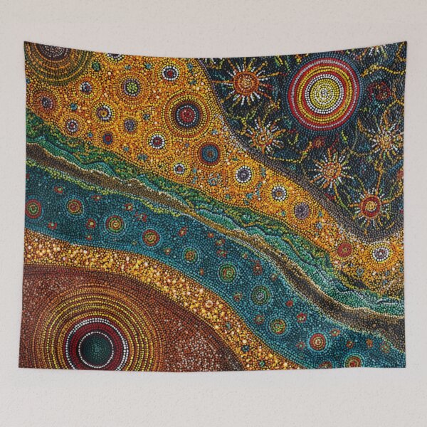 Item preview, Aboriginal Inspired Dot Art - Day Night Beauty River designed and sold by GrinGalore.