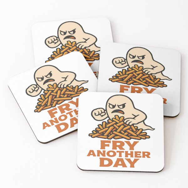 Item preview, Fry Another Day – Funny Angry Halloween Ghost and French Fries Pun designed and sold by Taans-Creation.