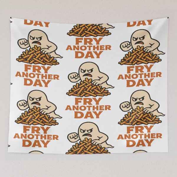 Item preview, Fry Another Day – Funny Angry Halloween Ghost and French Fries Pun designed and sold by Taans-Creation.