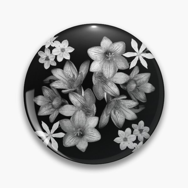Item preview, Wildflower Arrangement - Grey Scale on Dark Grey designed and sold by STHogan2.