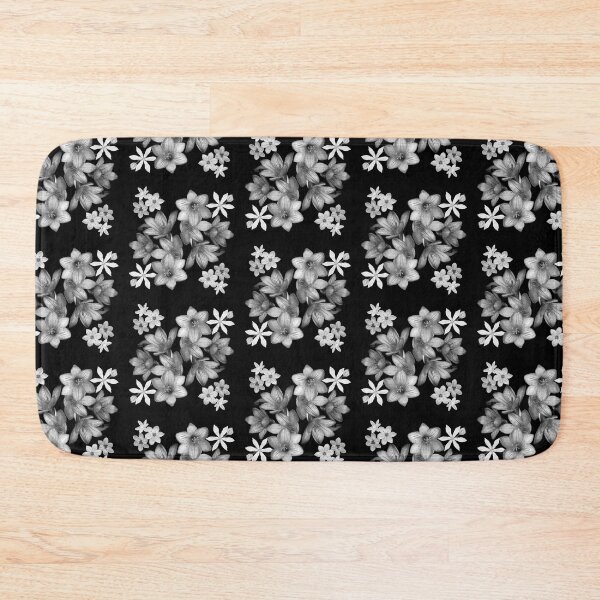 Item preview, Wildflower Arrangement - Grey Scale on Dark Grey designed and sold by STHogan2.