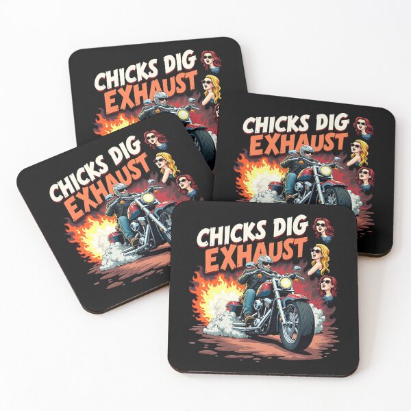 Item preview, Chicks Dig Exhaust – Funny Motorcycle Burnout T-Shirt designed and sold by shadystitch.