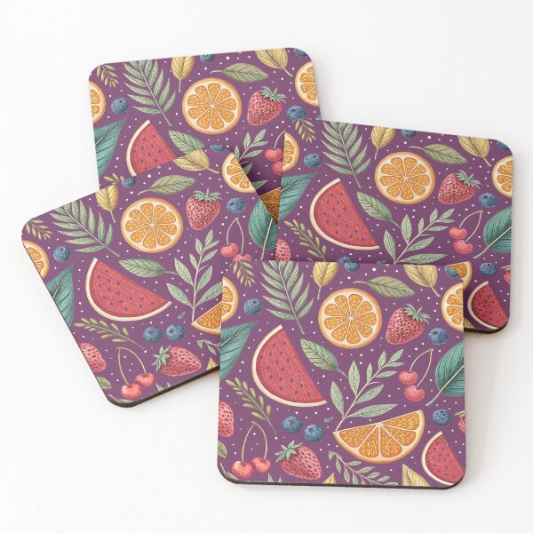 Item preview, Vintage Summer Fruits and Leaves Pattern designed and sold by joycrysstudio.