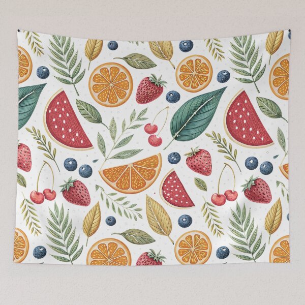 Item preview, Vintage Summer Fruits and Leaves Pattern designed and sold by joycrysstudio.