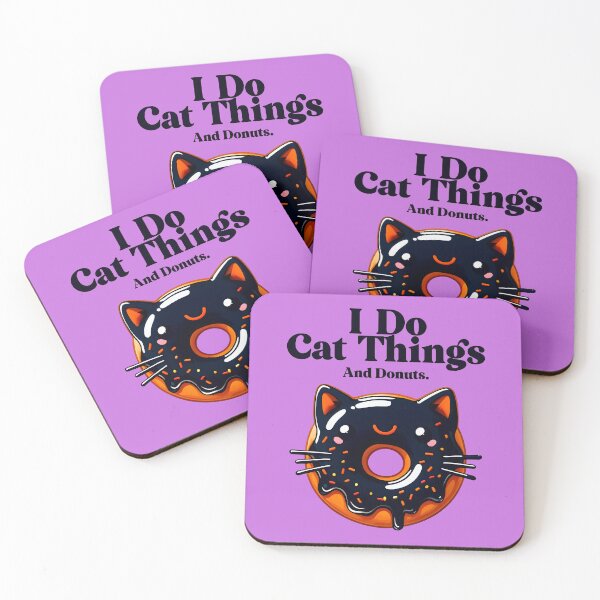 Item preview, Black Glazed Donut Cat – Cute Kawaii Dessert Kitty designed and sold by FalconLifeStore.