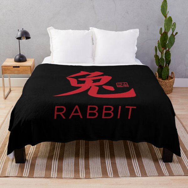 Item preview, Rabbit 兔 - Chinese Zodiac Calligraphy Character with English V2 (Red on Black) designed and sold by STUDIO-72.
