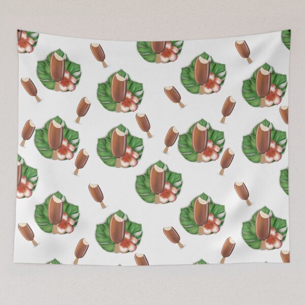 Item preview, Tropical design featuring a bitten chocolate ice cream, monstera leaves, and hibiscus flowers, along with the text “Bite Into Summer.” designed and sold by Martapp.