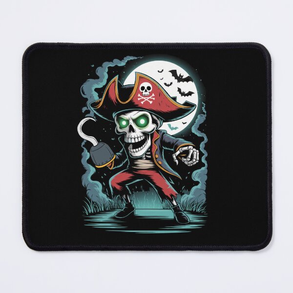 Item preview, Undead Pirate Skeleton Halloween Moon Glow Hook Shirt designed and sold by DigitalArtByNow.