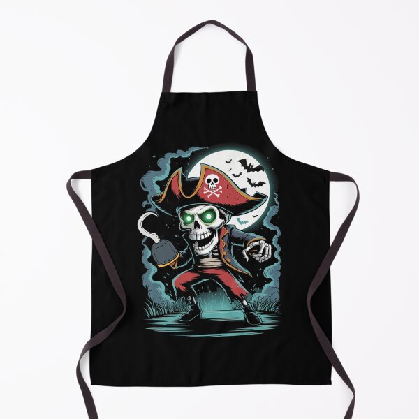 Item preview, Undead Pirate Skeleton Halloween Moon Glow Hook Shirt designed and sold by DigitalArtByNow.