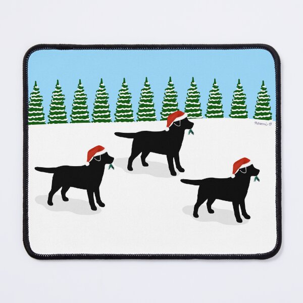 Item preview, Black Labrador Trio Christmas Snowfield designed and sold by HappyLabradors.