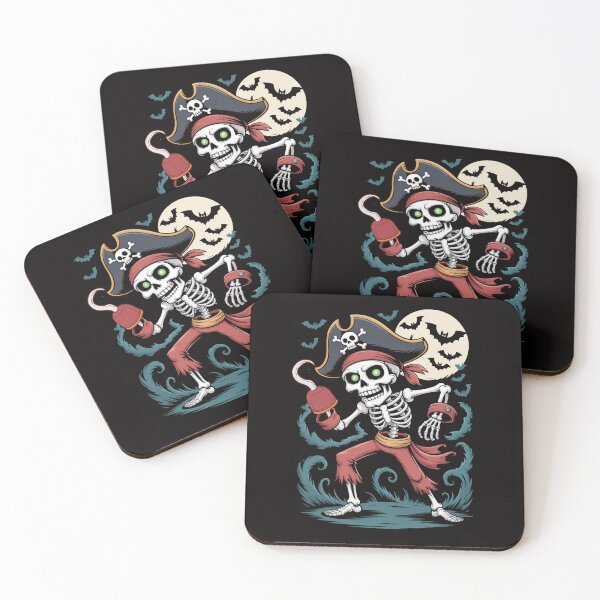 Item preview, Skeleton Pirate Captain Halloween Moon Glow Costume Shirt designed and sold by DigitalArtByNow.