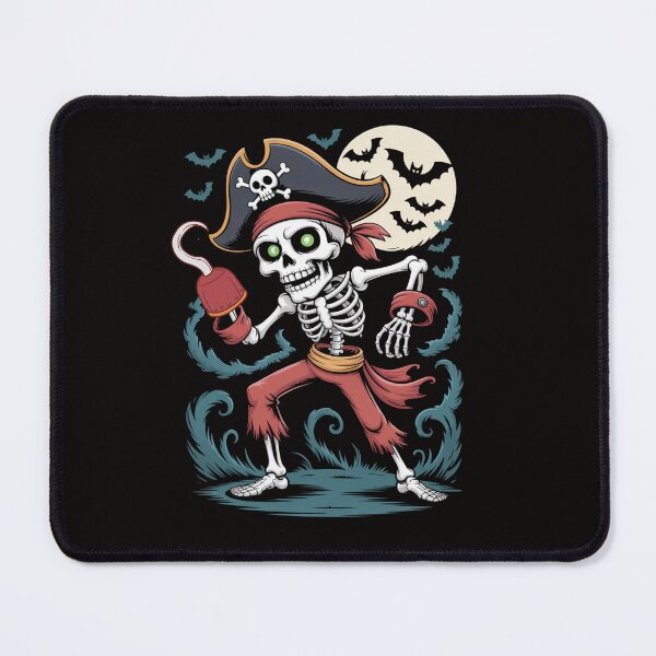 Item preview, Skeleton Pirate Captain Halloween Moon Glow Costume Shirt designed and sold by DigitalArtByNow.
