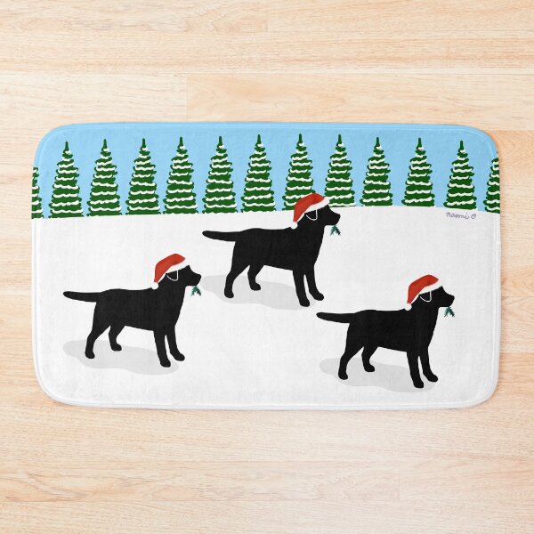 Item preview, Black Labrador Trio Christmas Snowfield designed and sold by HappyLabradors.