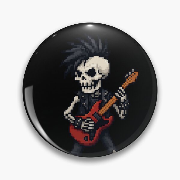 Item preview, Pixel Punk Skull Guitarist designed and sold by Pumpuy Design.