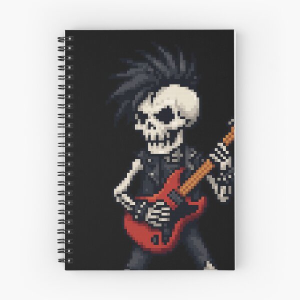Artikelvorschau, Pixel Punk Totenkopf Gitarrist entworfen und verkauft von Pumpuy Design.