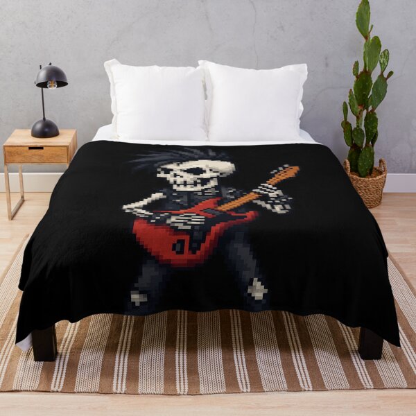 Item preview, Pixel Punk Skull Guitarist designed and sold by Pumpuy Design.