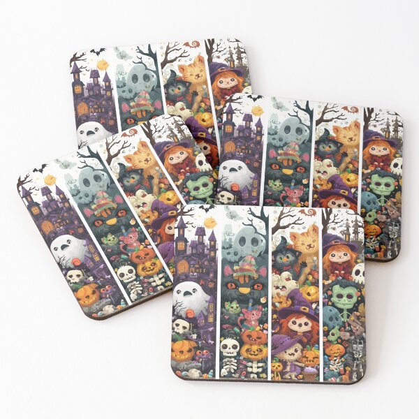 Item preview, Halloween Window Panel Mural – Cute Creepy designed and sold by SantiLab.