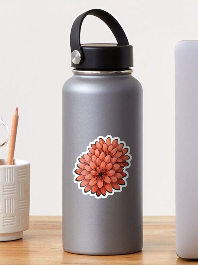 Thumbnail 1 of 3, Sticker, Red Flower Simple Cartoon Design designed and sold by picsofplants.