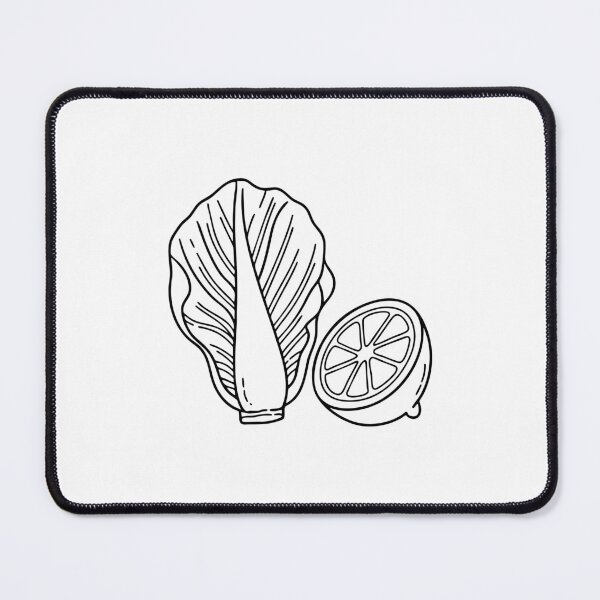 Item preview, Radicchio sitting next to a halved lemon on a prep table designed and sold by rasagamastore.