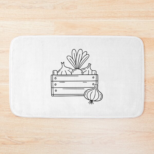 Item preview, Radish cluster resting beside garlic and onions at a market booth designed and sold by rasagamastore.