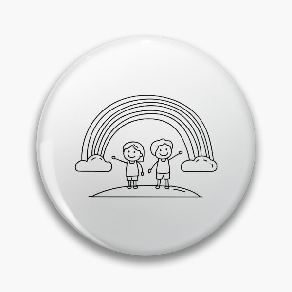 Item preview, Rainbow arching above a small hill with two children pointing designed and sold by rasagamastore.