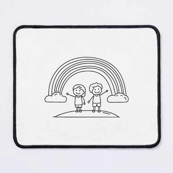 Item preview, Rainbow arching above a small hill with two children pointing designed and sold by rasagamastore.