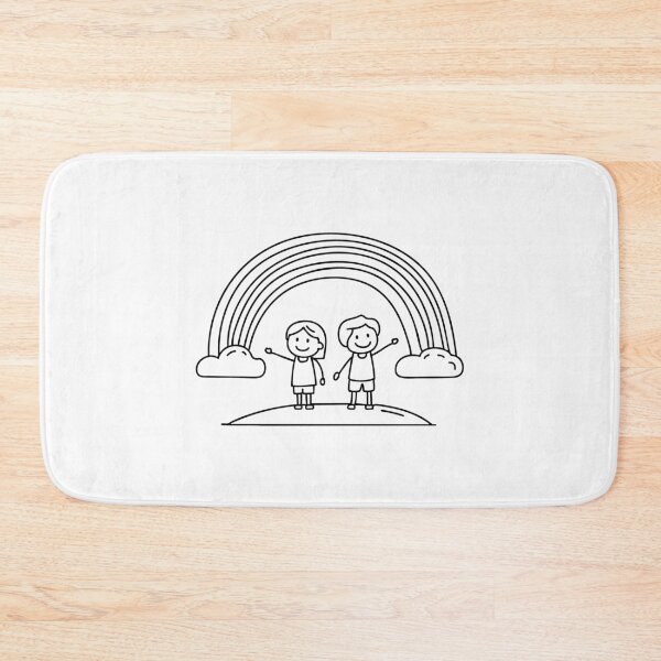 Item preview, Rainbow arching above a small hill with two children pointing designed and sold by rasagamastore.