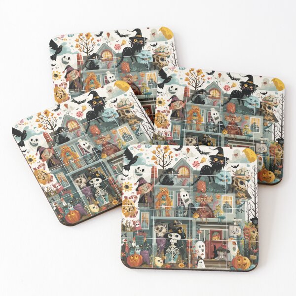 Item preview, Halloween Window Panel Mural – Cute Creepy designed and sold by SantiLab.