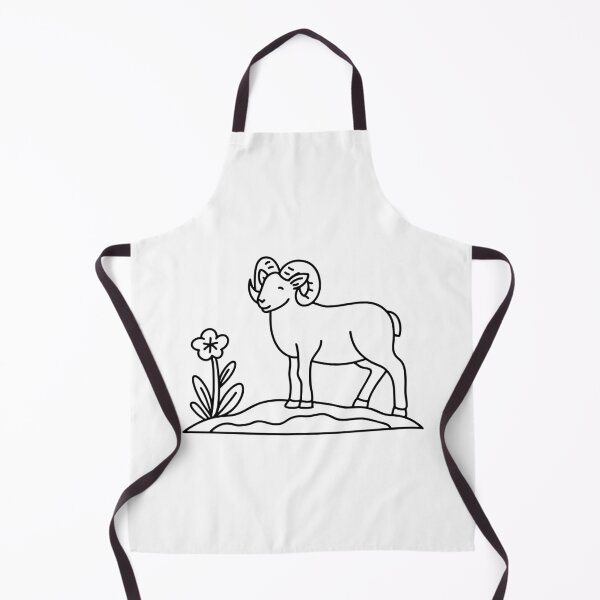 Item preview, Ram standing on a rocky slope next to a small alpine flower designed and sold by rasagamastore.