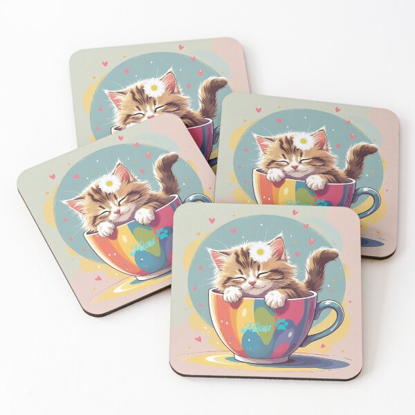 Item preview, Kitten in coffee cup designed and sold by lunadesignsmoon.