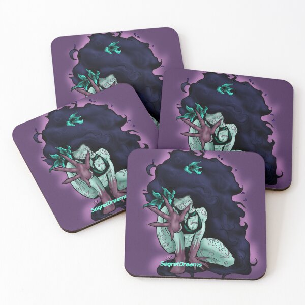 Item preview, Oil spill, Mystic Dark Nymph with Lotus Flowers & Magic Tattoos - Gothic Fantasy Witchcraft Design designed and sold by SegretDreams.