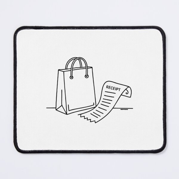 Item preview, Receipt lying on a table next to a shopping bag designed and sold by rasagamastore.