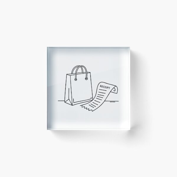 Item preview, Receipt lying on a table next to a shopping bag designed and sold by rasagamastore.