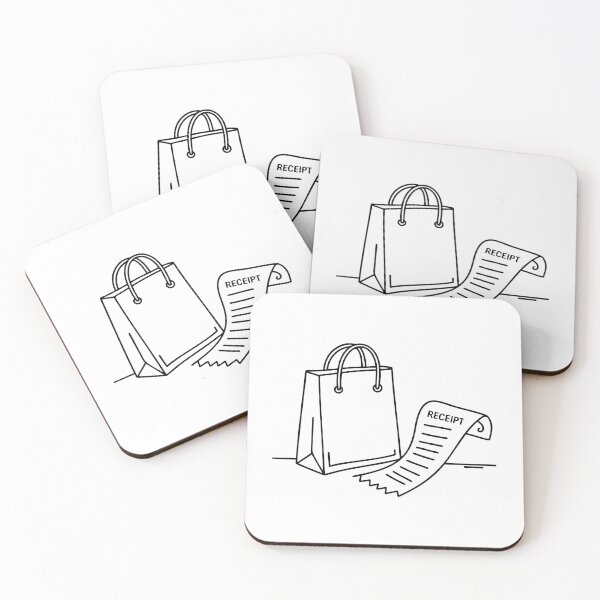 Item preview, Receipt lying on a table next to a shopping bag designed and sold by rasagamastore.