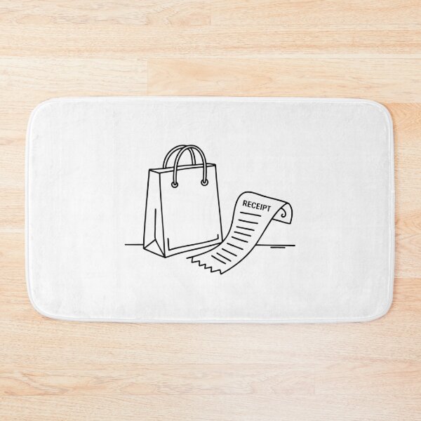 Item preview, Receipt lying on a table next to a shopping bag designed and sold by rasagamastore.