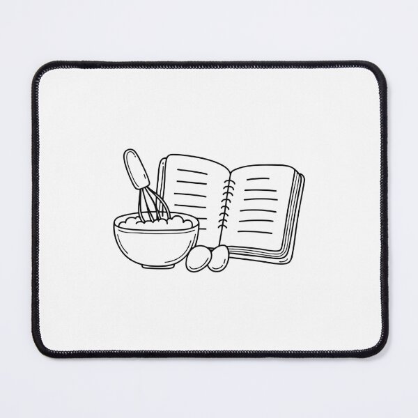 Item preview, Open notebook with handwritten recipe beside a bowl of flour and eggs designed and sold by rasagamastore.