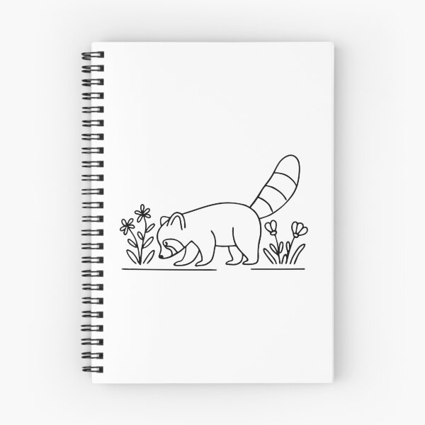 Item preview, Red panda sniffing the ground near a patch of wildflowers designed and sold by rasagamastore.