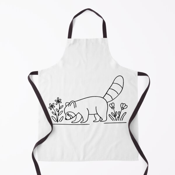 Item preview, Red panda sniffing the ground near a patch of wildflowers designed and sold by rasagamastore.