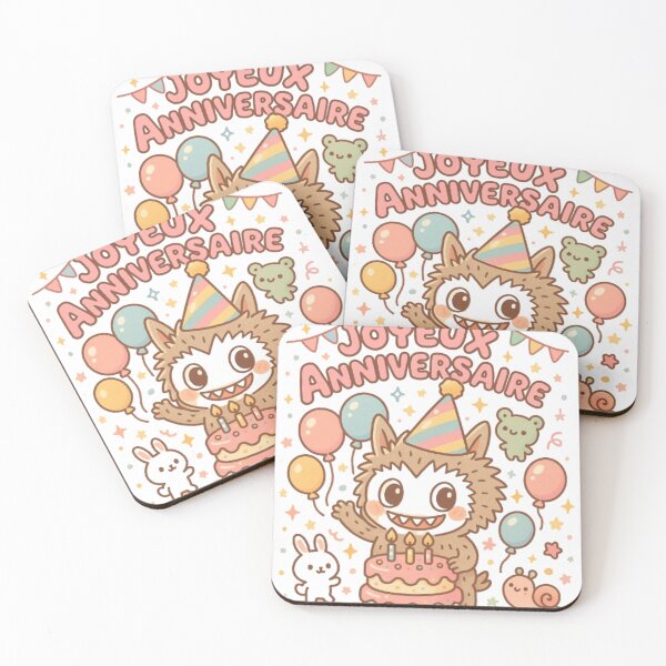 Item preview, Labubu Kawaii Anniversaire – Fête Mignonne et Colorée designed and sold by MeowLoka ⭐⭐⭐⭐.