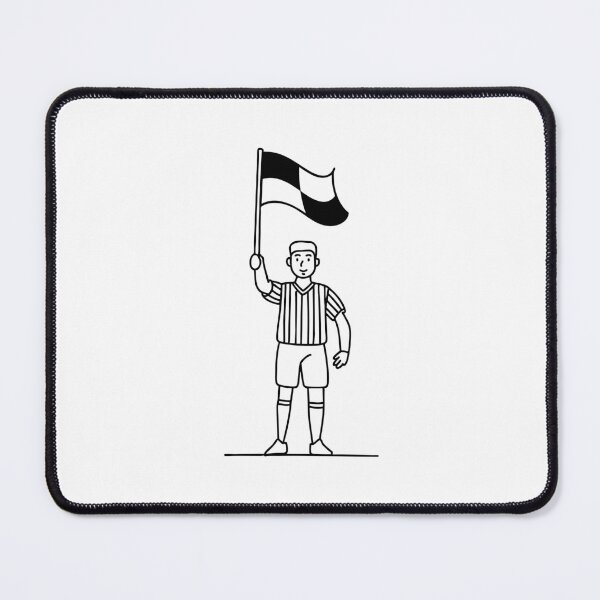 Item preview, Referee raising a checkered flag straight up to signal offside designed and sold by rasagamastore.