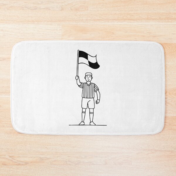 Item preview, Referee raising a checkered flag straight up to signal offside designed and sold by rasagamastore.