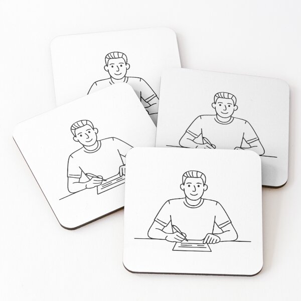 Item preview, Individual seated at a table completing a registration form with pen in hand designed and sold by rasagamastore.