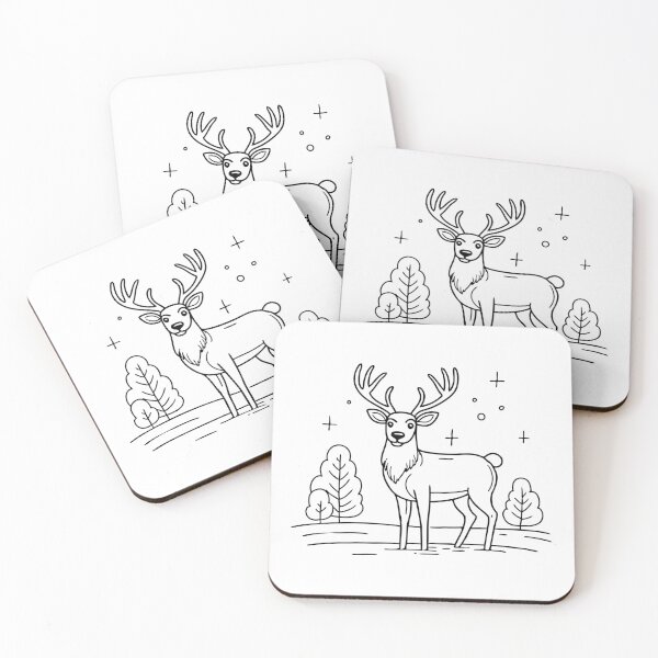 Item preview, Reindeer standing in a snowy clearing with antlers high and breath visible in the cold air designed and sold by rasagamastore.