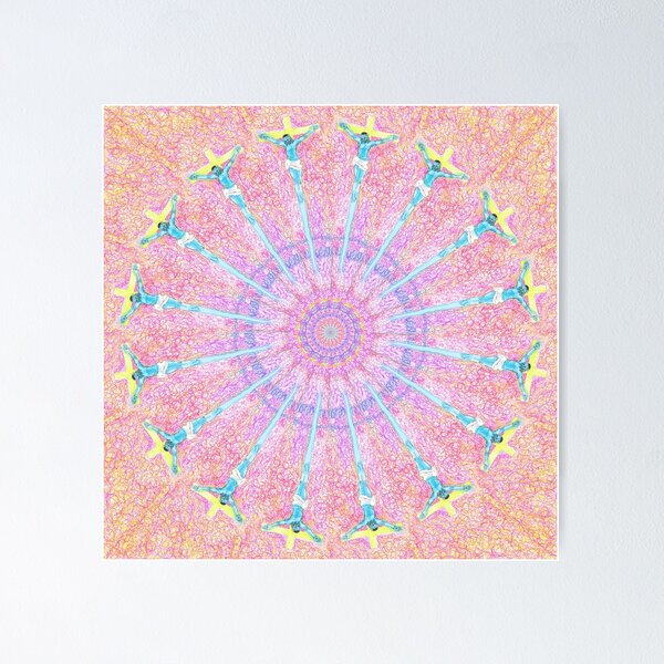 Blue Jesus by Scribble Artist illustrator Sarnia de la Mare Poster