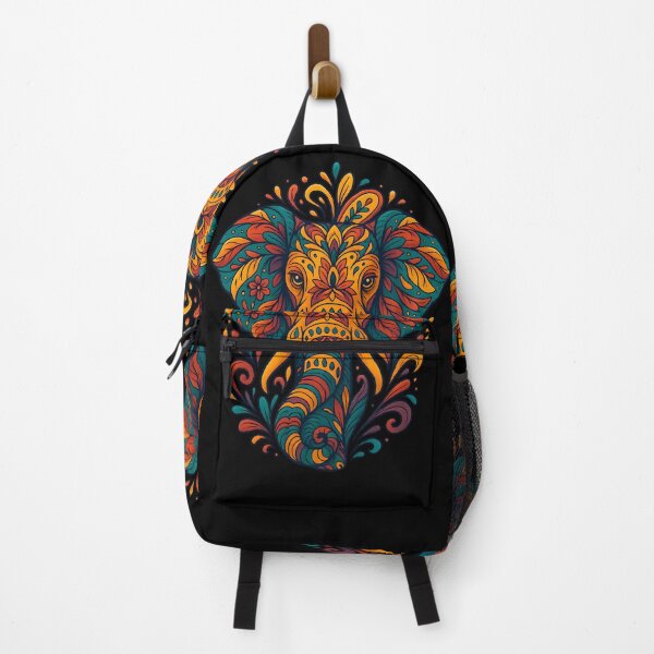 Item preview, Psychedelic Ornamental Elephant Head Vibrant Tribal Jungle designed and sold by Shoot-The-Moon.